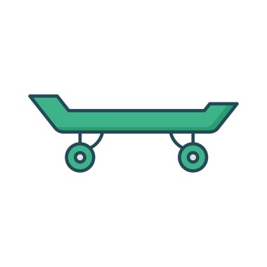 Beyaz arka plan, vektör, illüstrasyon izole kaykay düz simgesi