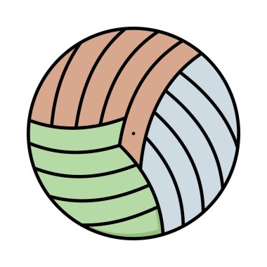 Voleybol topu düz simgesi beyaz arka plan, vektör, illüstrasyon izole