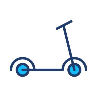 Çocuk scooter düz simgesi, vektör, illüstrasyon