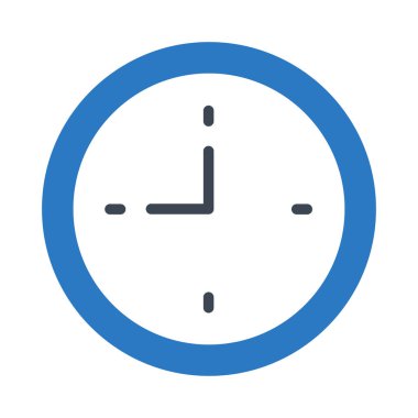 duvar saat düz simgesi, vektör, illüstrasyon