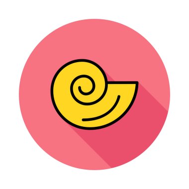 Salyangoz kabuğu düz simgesi, vektör, illüstrasyon