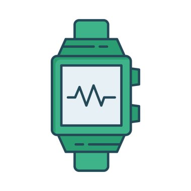 Kol saati darbeleri ile düz simgesi beyaz arka plan, vektör, illüstrasyon izole işareti 