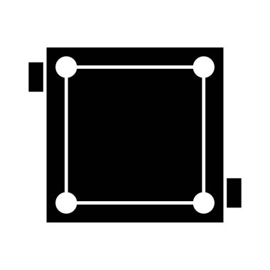 karambol kurulu tablo oyun düz simgesi beyaz arka plan, vektör, illüstrasyon izole