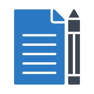 oluşturma düzenleme yazma düz simgesi, vektör, illüstrasyon