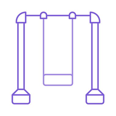 park salıncak düz simgesi beyaz arka plan, vektör, illüstrasyon izole