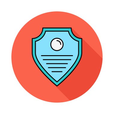 Beyaz arka plan, vektör, illüstrasyon izole kalkan düz simgesi