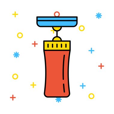 Beyaz arka plan, vektör, illüstrasyon izole kriket sopası ve topu düz simgesi 