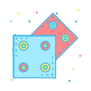 Beyaz arka plan, vektör, illüstrasyon izole zar oyunu düz simgesi