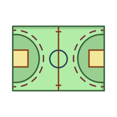 zemin mahkeme düz simgesi beyaz arka plan, vektör, illüstrasyon izole