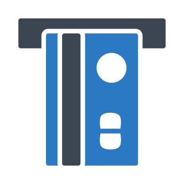 ATM Para Çekme düz simgesi, vektör, illüstrasyon