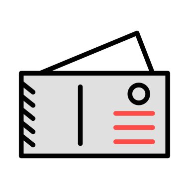 Bilet Tur düz simgesi, vektör, illüstrasyon, seyahat konsepti için 