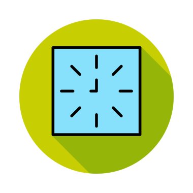 duvar saat düz simgesi, vektör, illüstrasyon