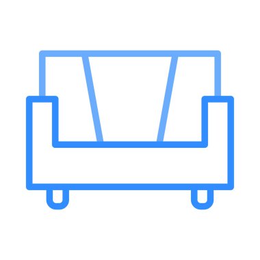 kanepe düz simgesi, vektör, illüstrasyon, iç kavramı 