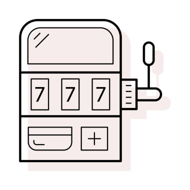 slot makinesidir düz simgesi beyaz arka plan, vektör, illüstrasyon izole