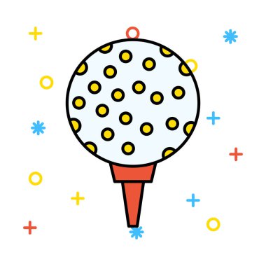 golf topu düz simgesi beyaz arka plan, vektör, illüstrasyon izole