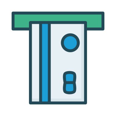 ATM Para Çekme düz simgesi, vektör, illüstrasyon