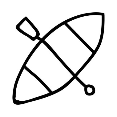 Kano kürek düz simgesi beyaz arka plan, vektör, illüstrasyon izole  