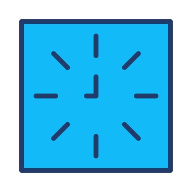 duvar saat düz simgesi, vektör, illüstrasyon