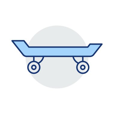 Beyaz arka plan, vektör, illüstrasyon izole kaykay düz simgesi