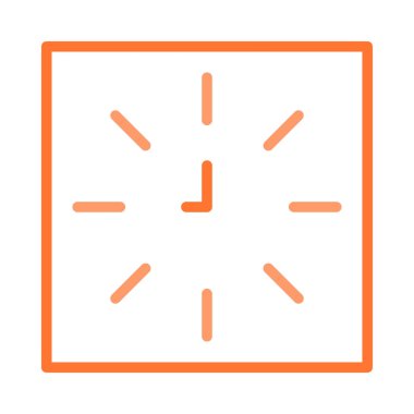 duvar saat düz simgesi, vektör, illüstrasyon