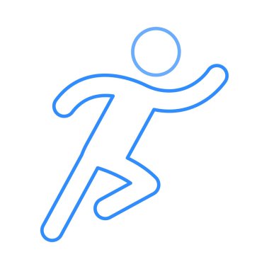 Maraton koşucusu düz simgesi beyaz arka plan, vektör, illüstrasyon izole