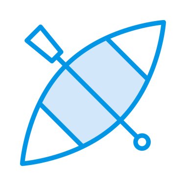 Kano kürek düz simgesi beyaz arka plan, vektör, illüstrasyon izole  