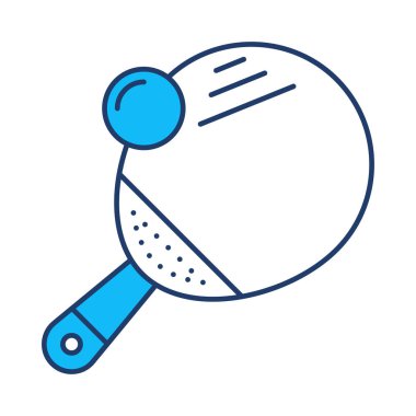 ping pong topu düz simgesi beyaz arka plan, vektör, illüstrasyon izole raketle 