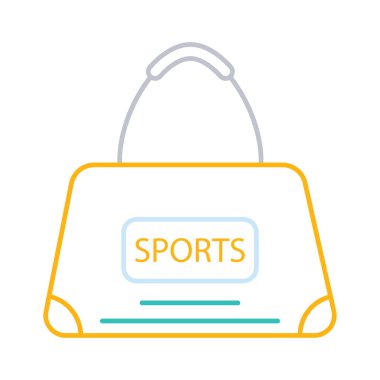 spor çanta düz simgesi beyaz arka plan, vektör, illüstrasyon izole