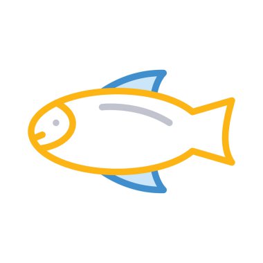 Balık düz simgesi, vektör, illüstrasyon