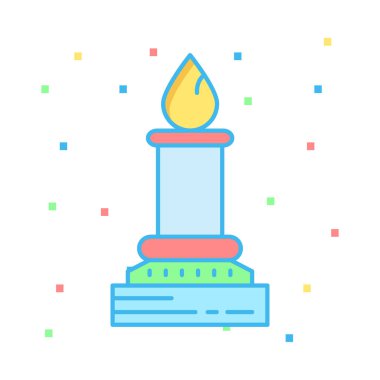 memorial mum düz simgesi beyaz arka plan, vektör, illüstrasyon izole