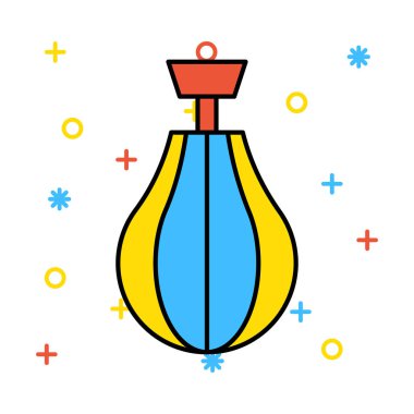 boks torbası düz simgesi beyaz arka plan, vektör, illüstrasyon izole