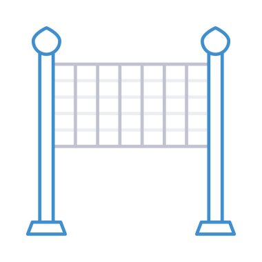 Beyaz arka plan, vektör, illüstrasyon izole voleybol net düz simgesi