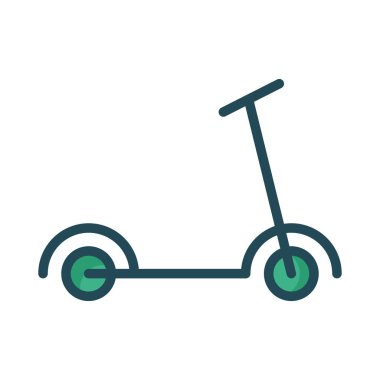 Çocuk scooter düz simgesi, vektör, illüstrasyon