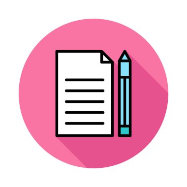 oluşturma düzenleme yazma düz simgesi, vektör, illüstrasyon