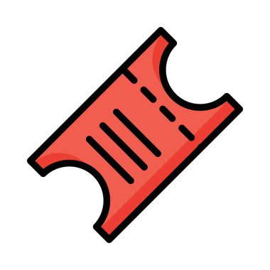 Bilet Tur düz simgesi, vektör, illüstrasyon, seyahat konsepti için 