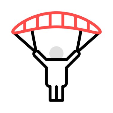 paraşüt uçuş düz simgesi, vektör, illüstrasyon