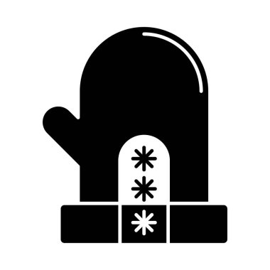 Yün mitten düz simgesi beyaz arka plan, vektör, illüstrasyon izole 