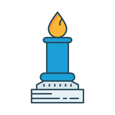 memorial mum düz simgesi beyaz arka plan, vektör, illüstrasyon izole