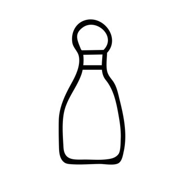 Bovling skittle düz simgesi, vektör, illüstrasyon   