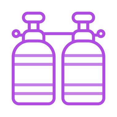 Yüzme düz simgesi, vektör, illüstrasyon için oksijen silindir