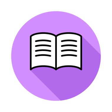 açılan kitap düz simgesi, vektör, illüstrasyon kavramı okuma, 