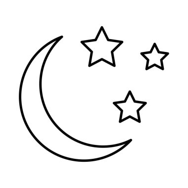 ay gece yıldız vektör renk simgesi