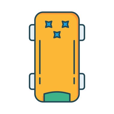 Beyaz arka plan, vektör, illüstrasyon izole kaykay düz simgesi