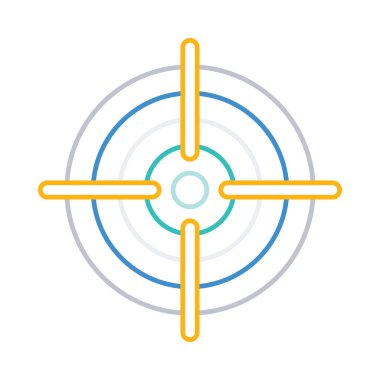 dart tahtası düz simgesi beyaz arka plan, vektör, illüstrasyon izole