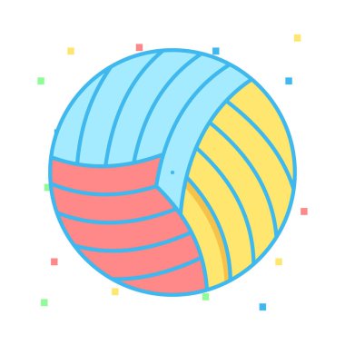 Voleybol topu düz simgesi beyaz arka plan, vektör, illüstrasyon izole