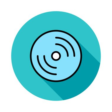 CD disk düz simgesi, vektör, illüstrasyon