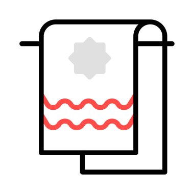 Havlu Banyo duş düz kutsal kişilerin resmi, vektör, illüstrasyon  