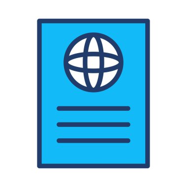 Pasaport düz simgesi, vektör, illüstrasyon