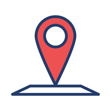 konumu PIN harita düz simgesi, vektör, illüstrasyon 