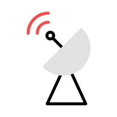 uydu çanağı düz simgesi, vektör, illüstrasyon